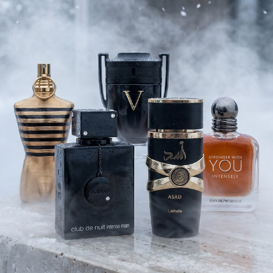 STRONGER WITH YOU INTENSELEY, INVICTUS VICTORY, ASAD, JPG LE MALE ELIXIR, CLUB DE NUIT
